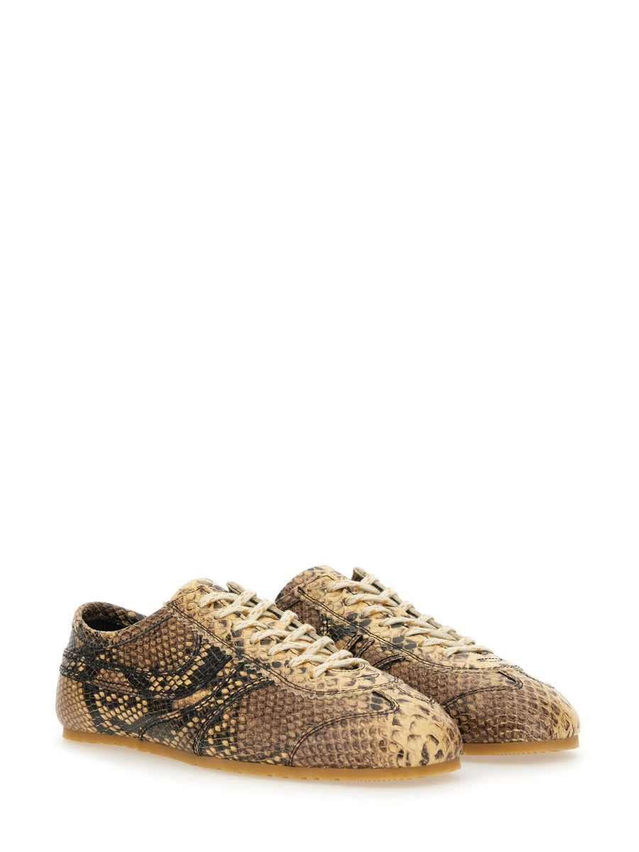 White Calf Leather Sneaker With Refined Silhouette