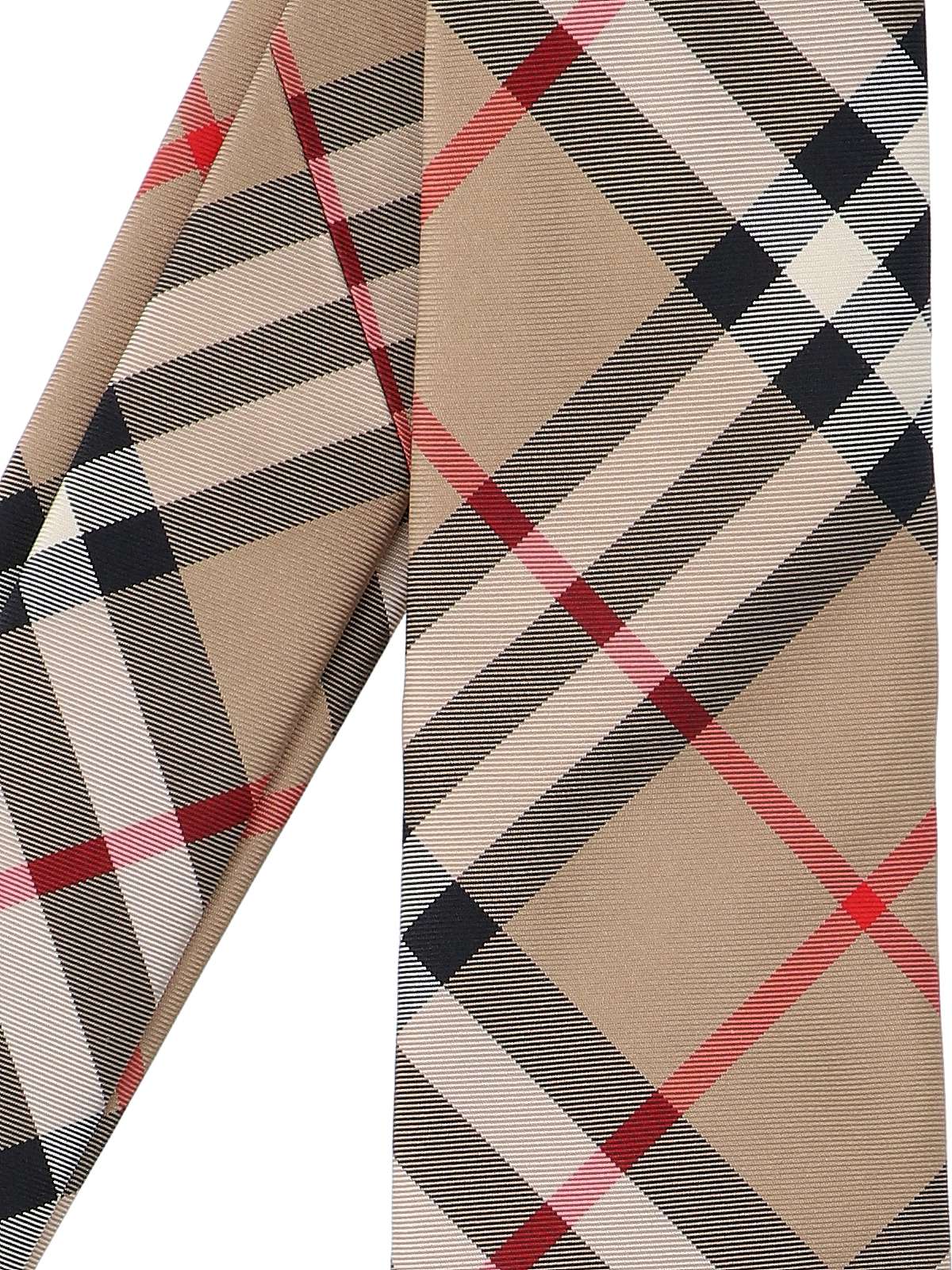 "Vintage Check" Tie, Beige Silk