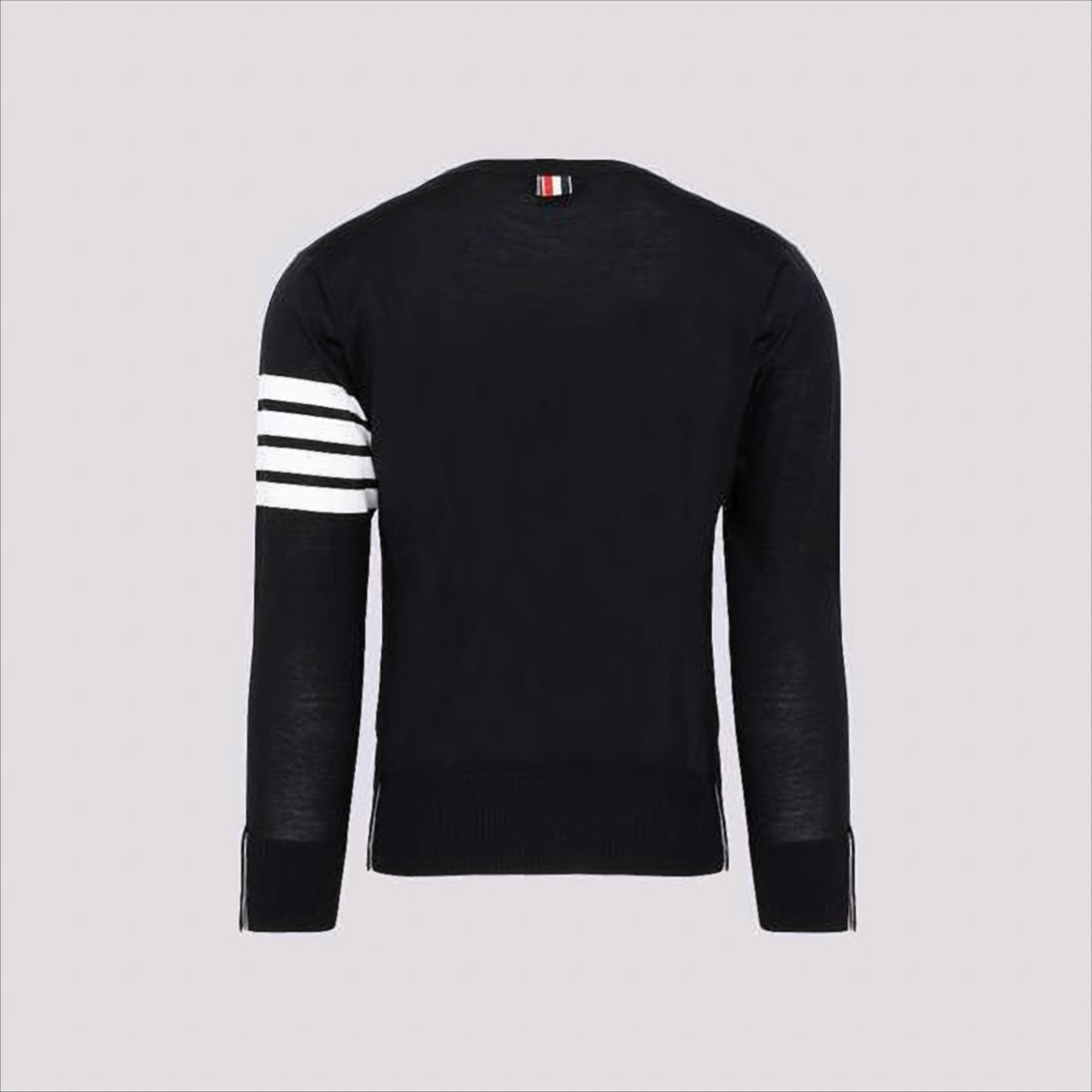 Merino Wool Sweater with Three-Stripe Detail