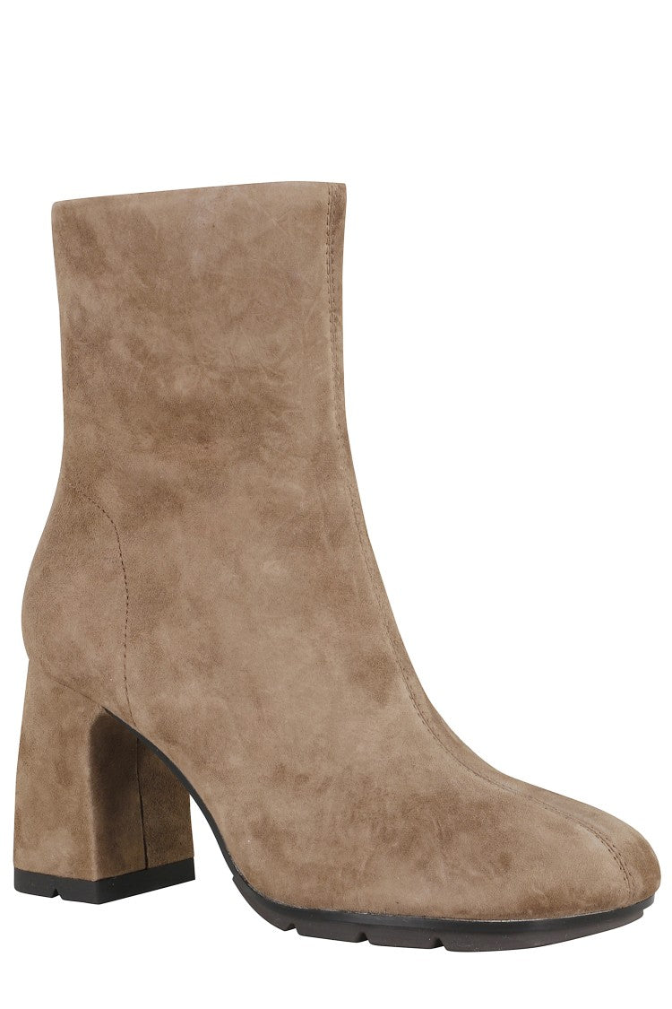 Suede Ankle Boots with Squared Toe
