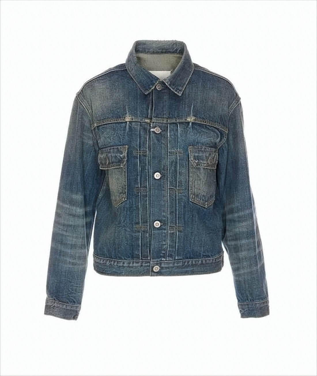 Cropped Denim Jacket with Vintage Wash