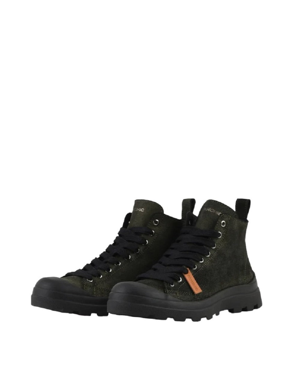 Sneakers With Military Green Brushed Suede