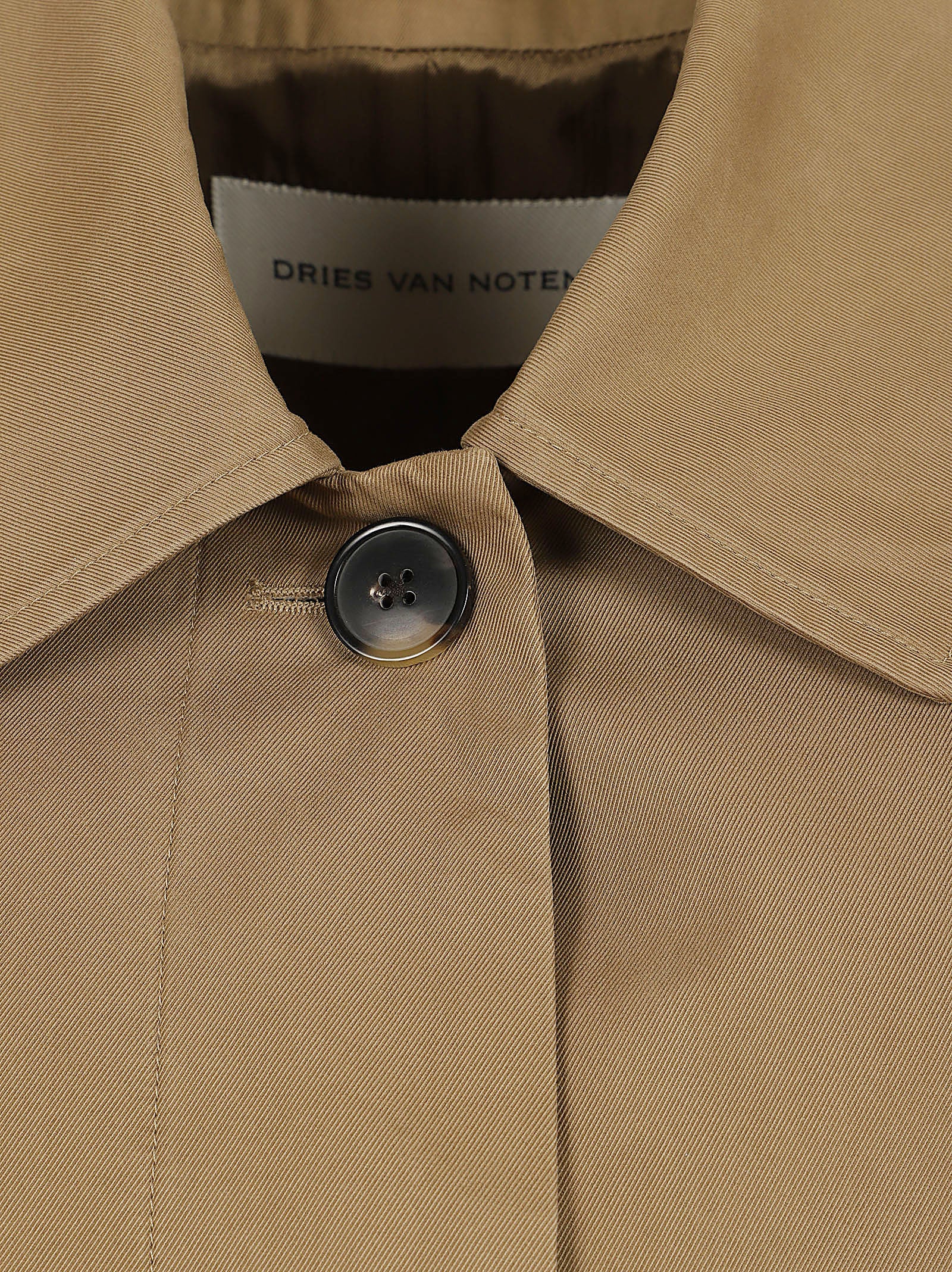 Straight-Fit Camel Cotton Twill Coat