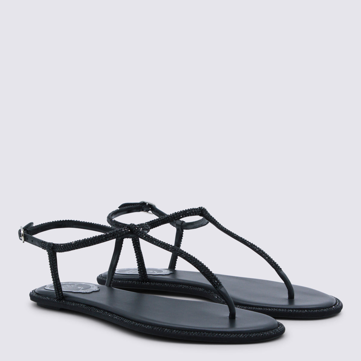 Black Leather Flats