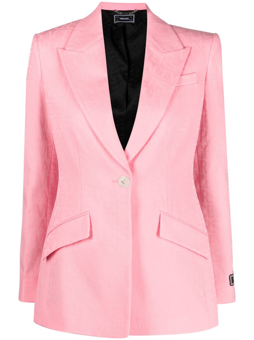 Jacquard Logo-Motif Single-Breasted Blazer