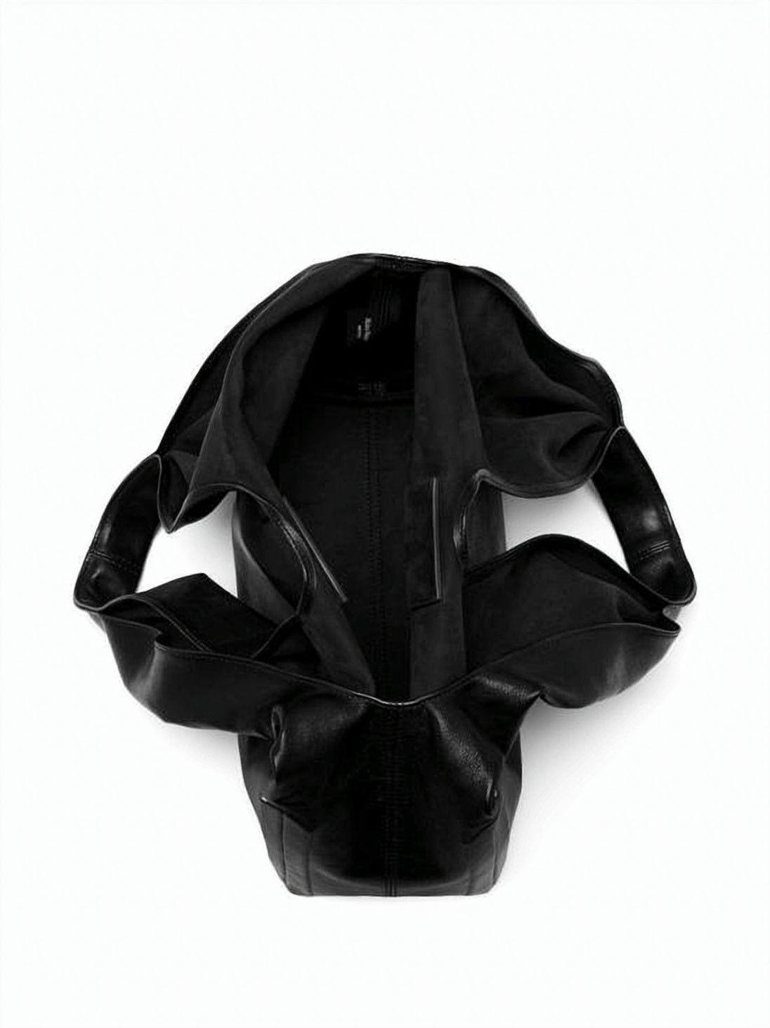 Slouchy Black Lambskin Shoulder Bag