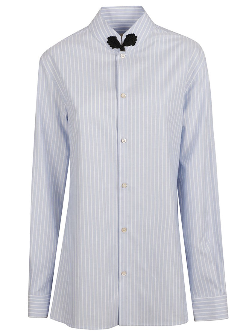 Elegant White Shirt With Embroidered Motif
