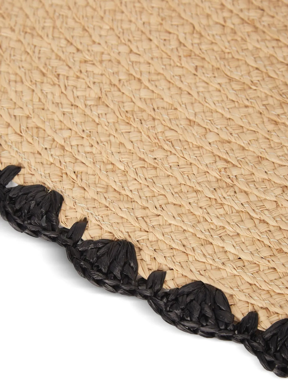 Wide-Brimmed Natural Straw Hat with Embroidered Signature
