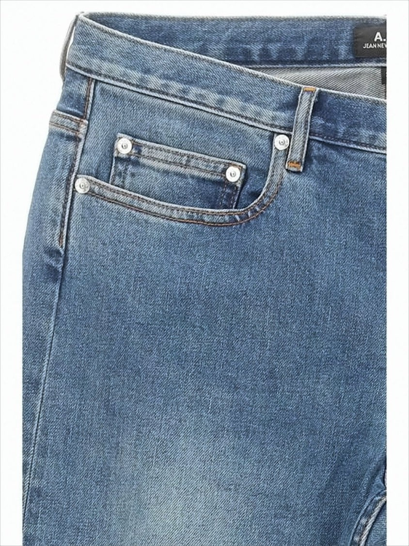 Medium Blue Wash Straight-Leg Denim Pants