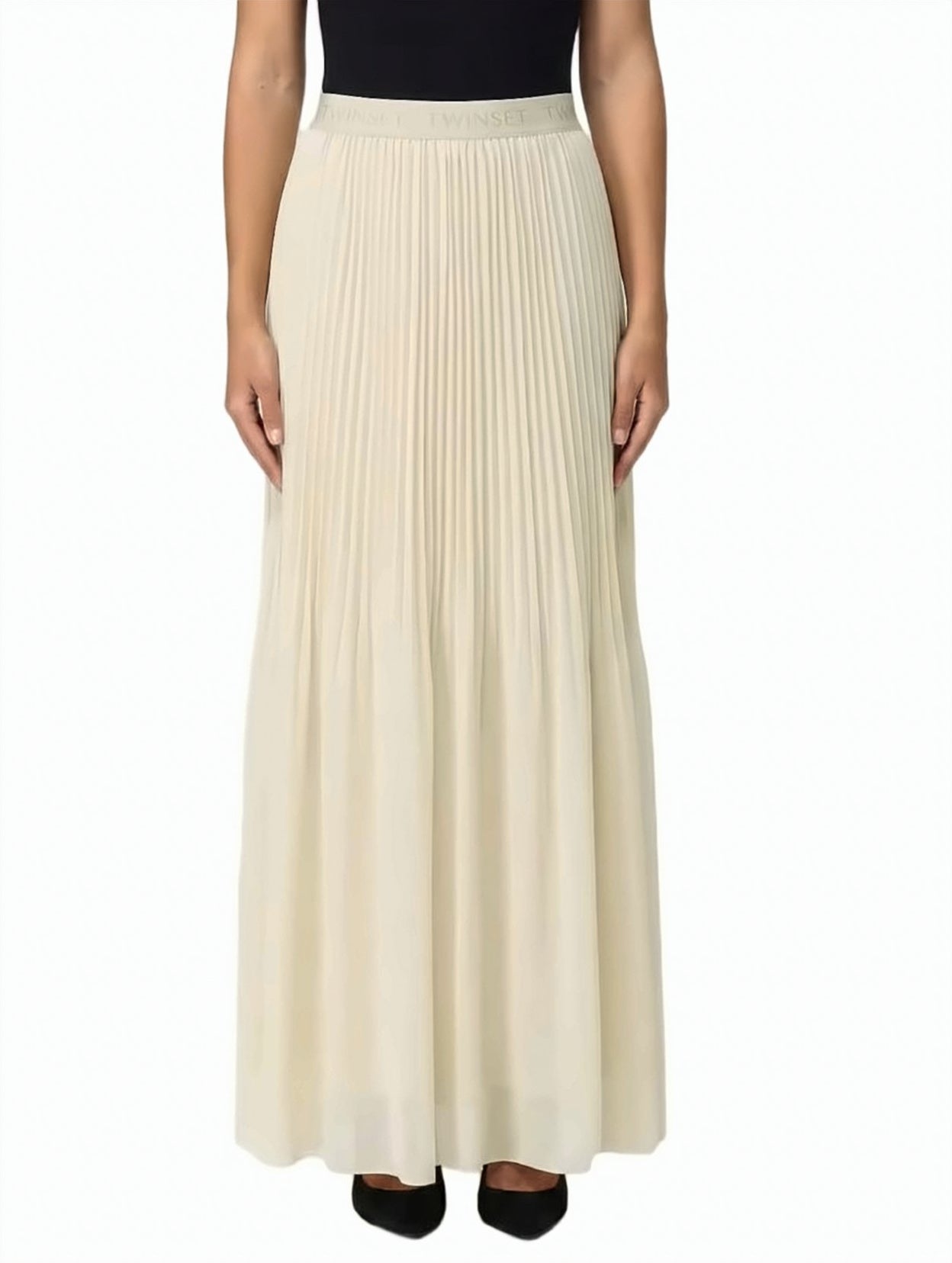 Pleated High Waist Long Skirt