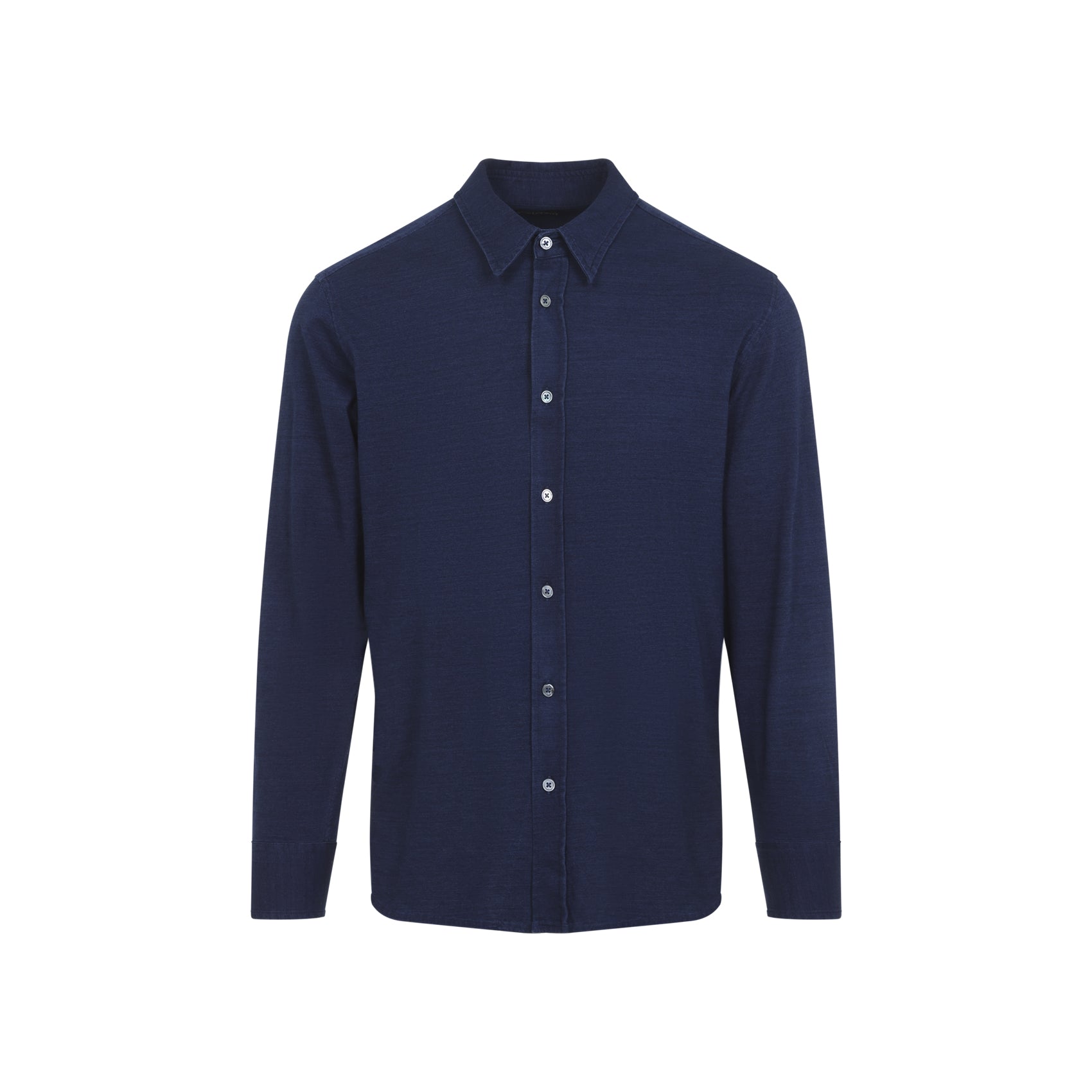 Tailored Long-Sleeve Button-Up Shirt With Classic Collar