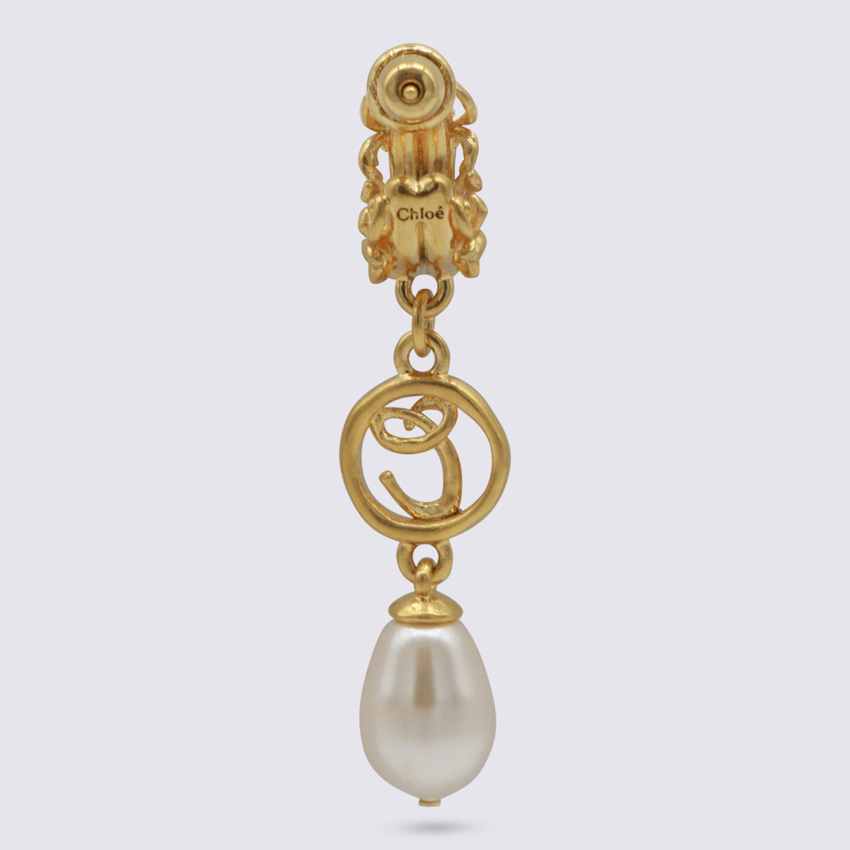 Gold And Pearly Brass Earrings