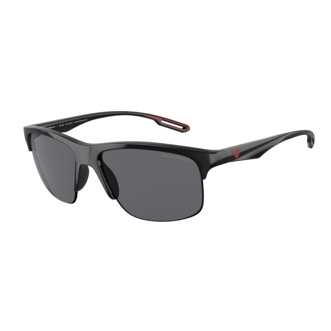 4188u Sole Rectangular Propionate Sunglasses with Red Accents