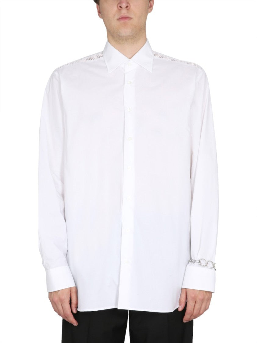 White Cotton Shirt With Classic Collar
