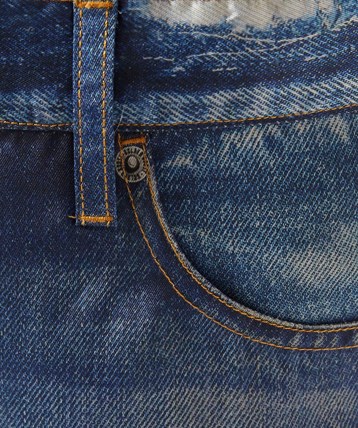 Mid-Blue Boyfriend Pants With Raw Hem Finish