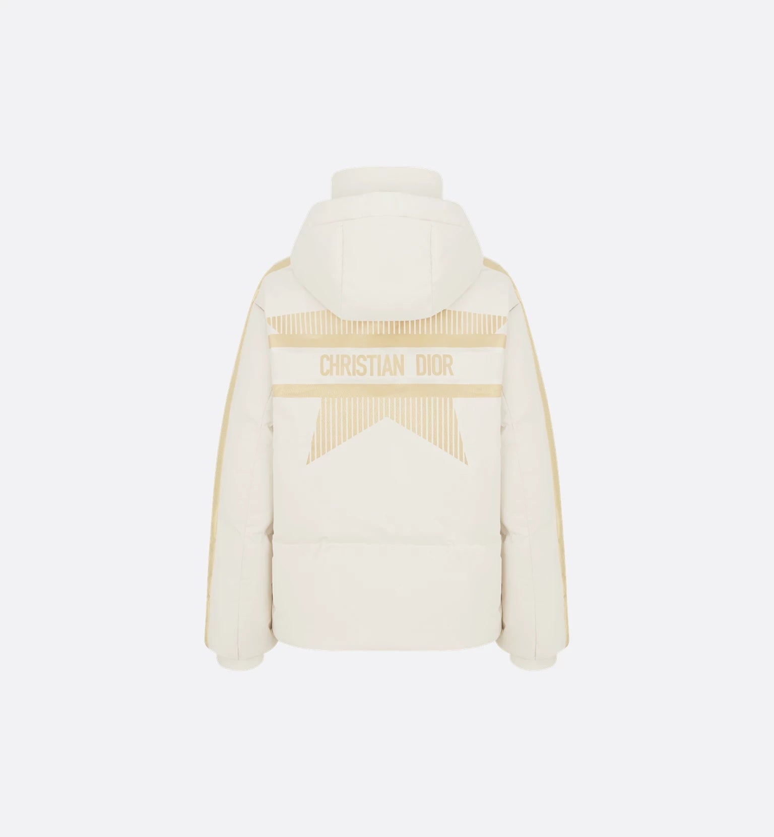 White Padded High Collar Star Jacket