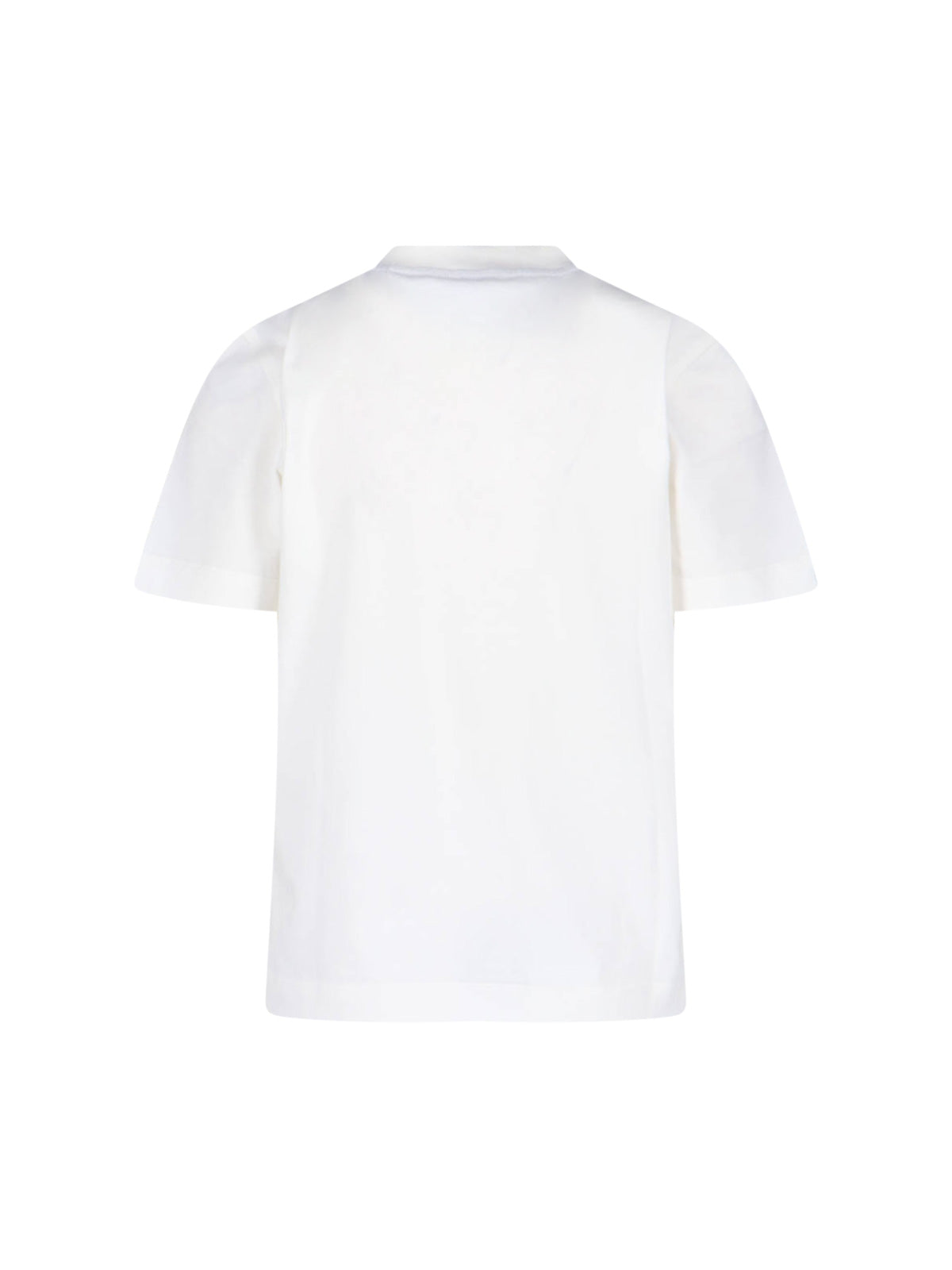 "Ekd" T-Shirt In White Cotton, Crew Neck