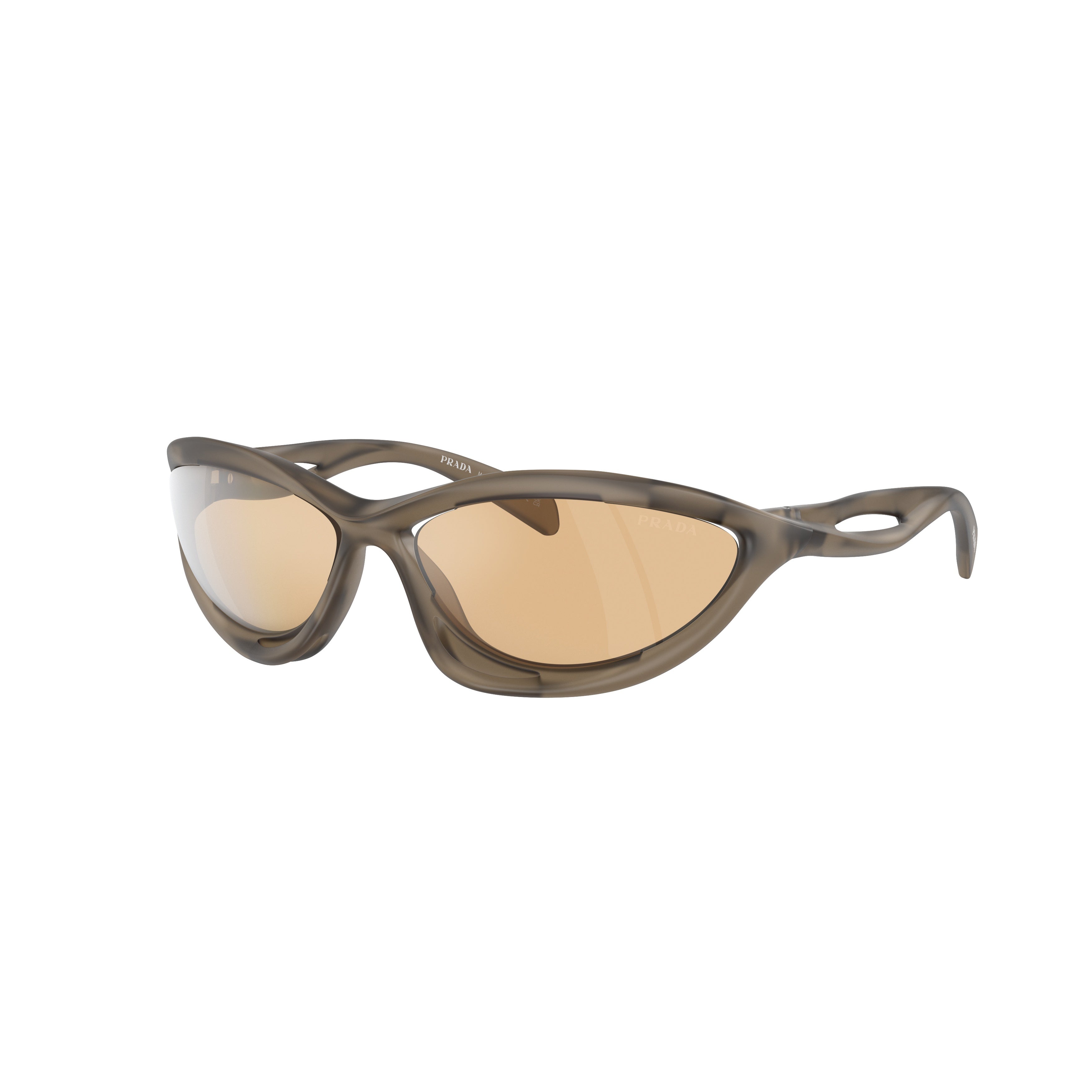 0pr A26s Sculptural Brown Sunglasses