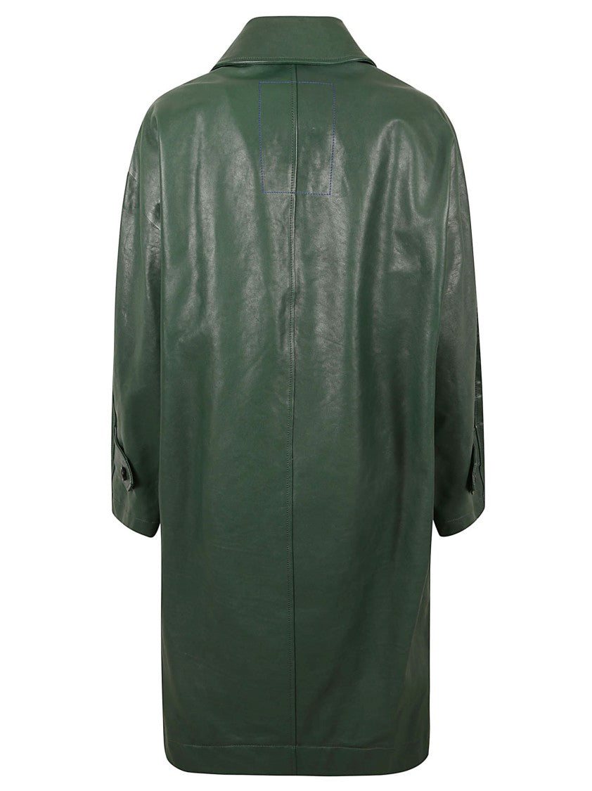 Calf Grain Leather Coat