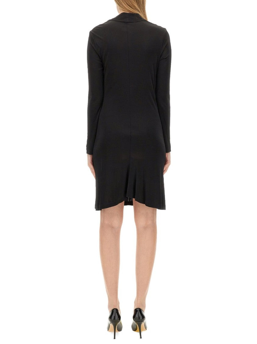 Slim-Fit Black Jersey Dress