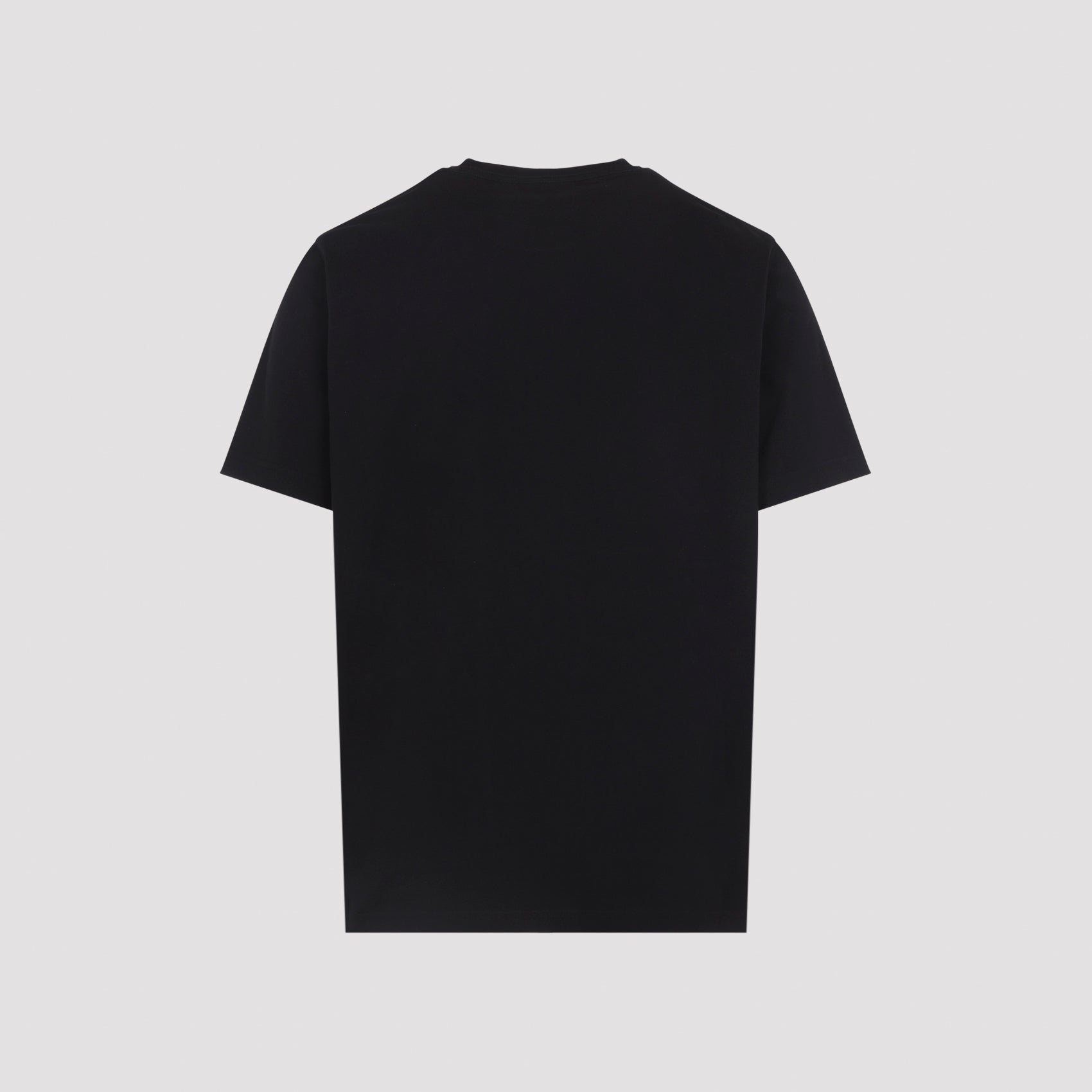 Short-Sleeve Black T-Shirt with Embossed Detail