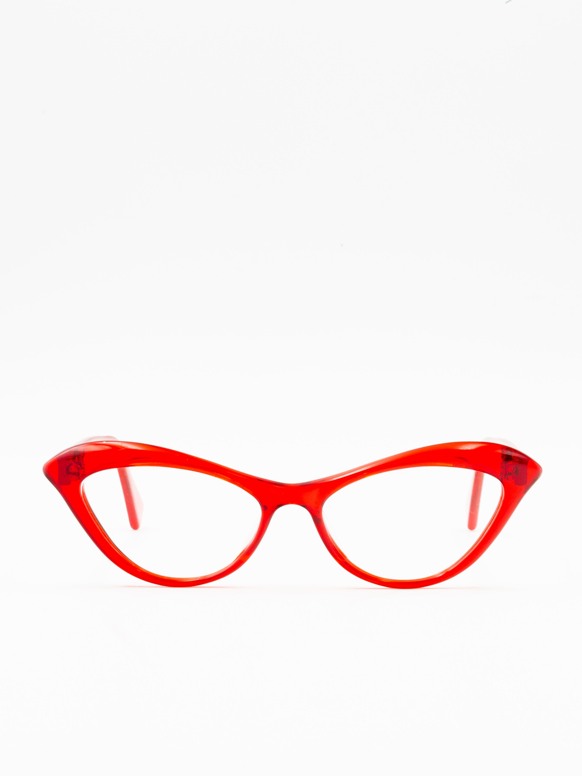 Cat-Eye Red Optical Frames with Bold Design