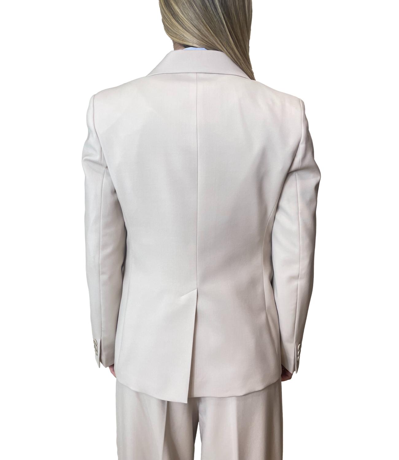 Beige Virgin Wool Casual Jacket