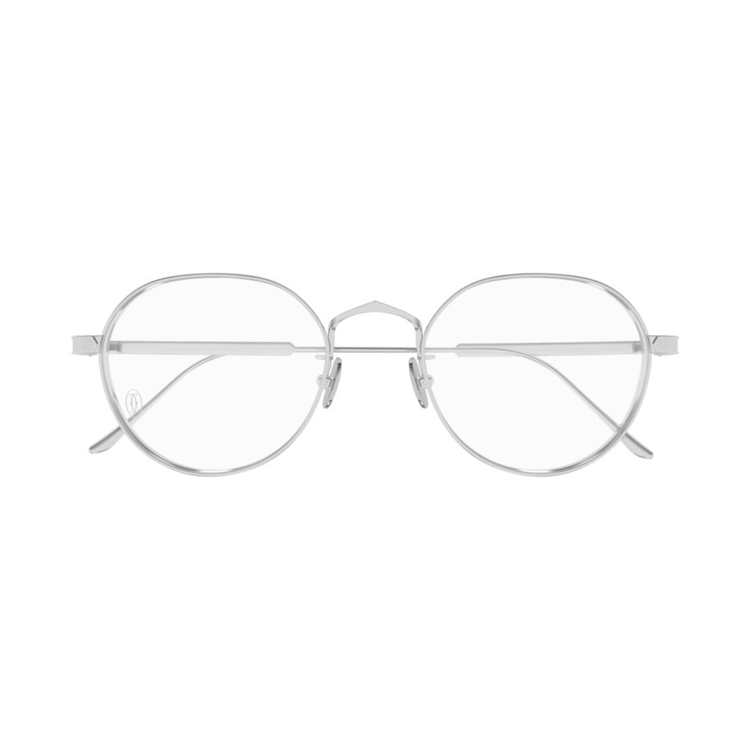 Ct0561oa Round Titanium Eyeglasses with Polished Metallic Finish
