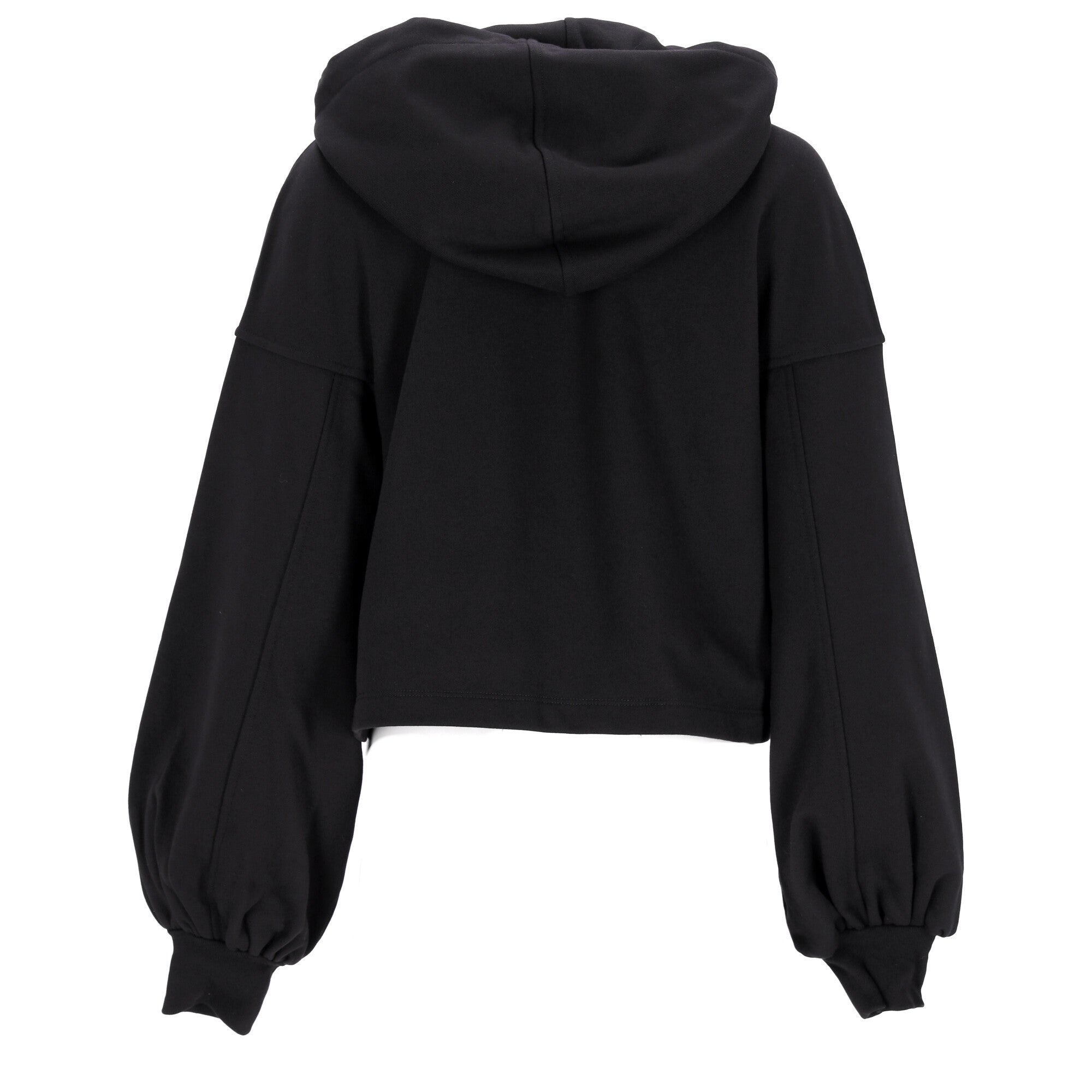 Cropped Black Oversized Hoodie With Iconic Logo Print