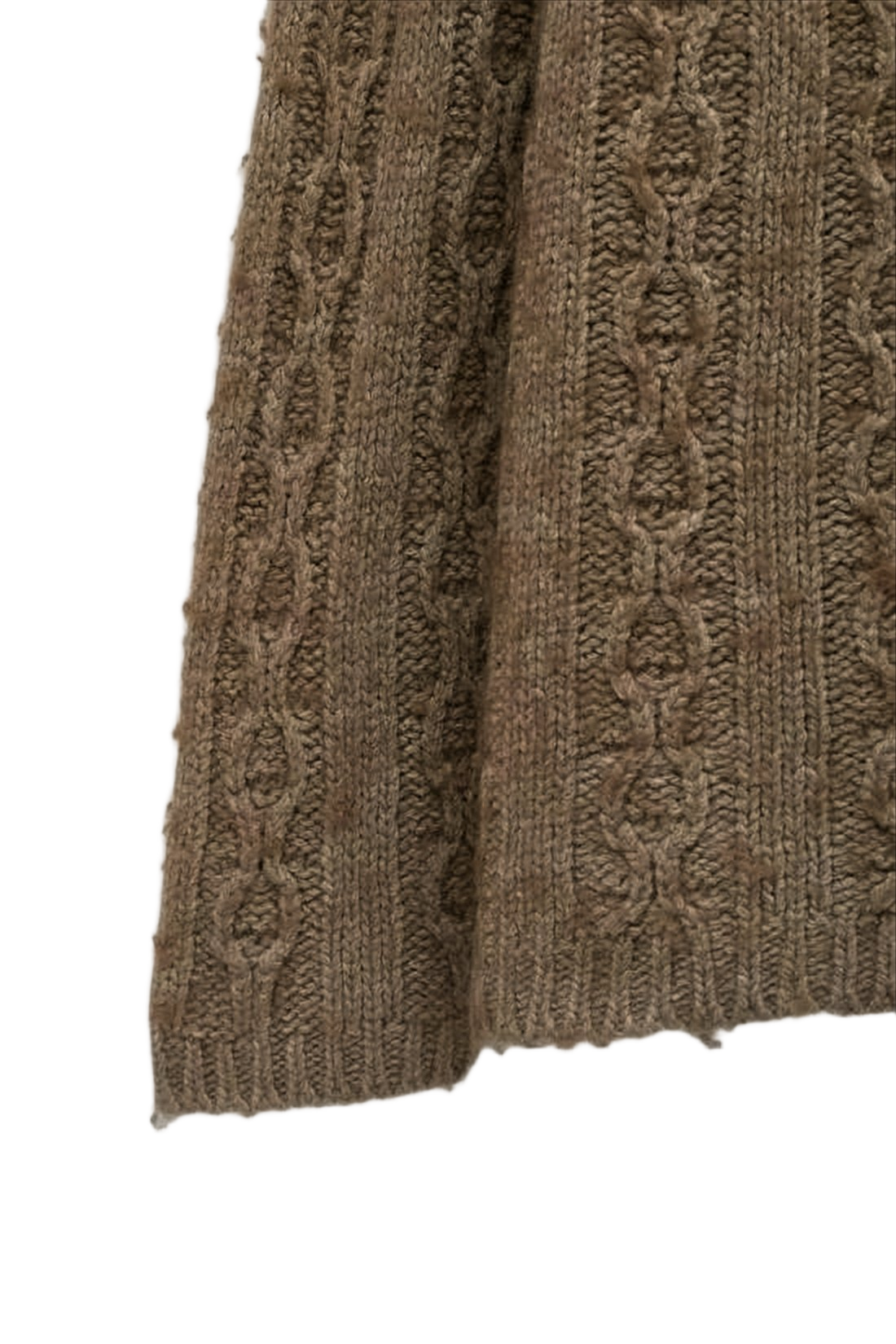 Textured Cable Knit Sweater in Rich Brown