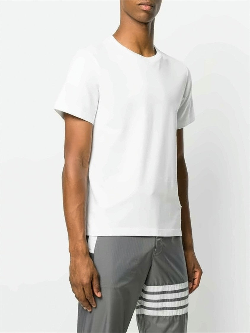 Short-Sleeved Cotton T-Shirt with Signature Stripe Detail