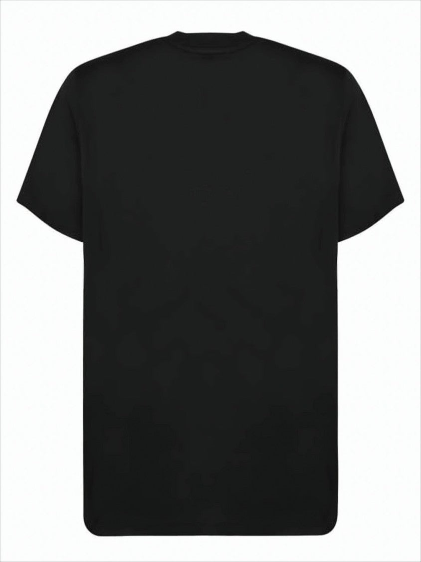 Short-Sleeve Black T-Shirt With Logo Emblem And Relaxed Fit