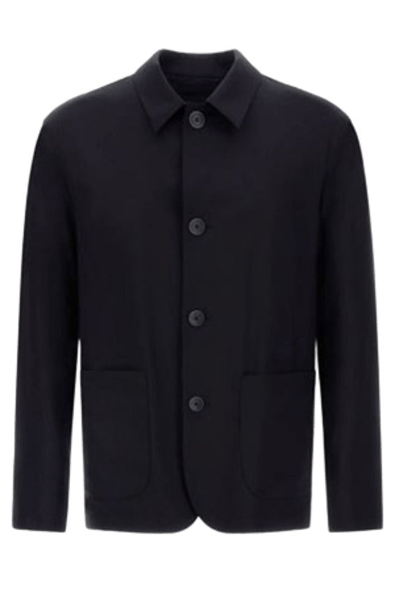 Navy Stretch Wool Jacket