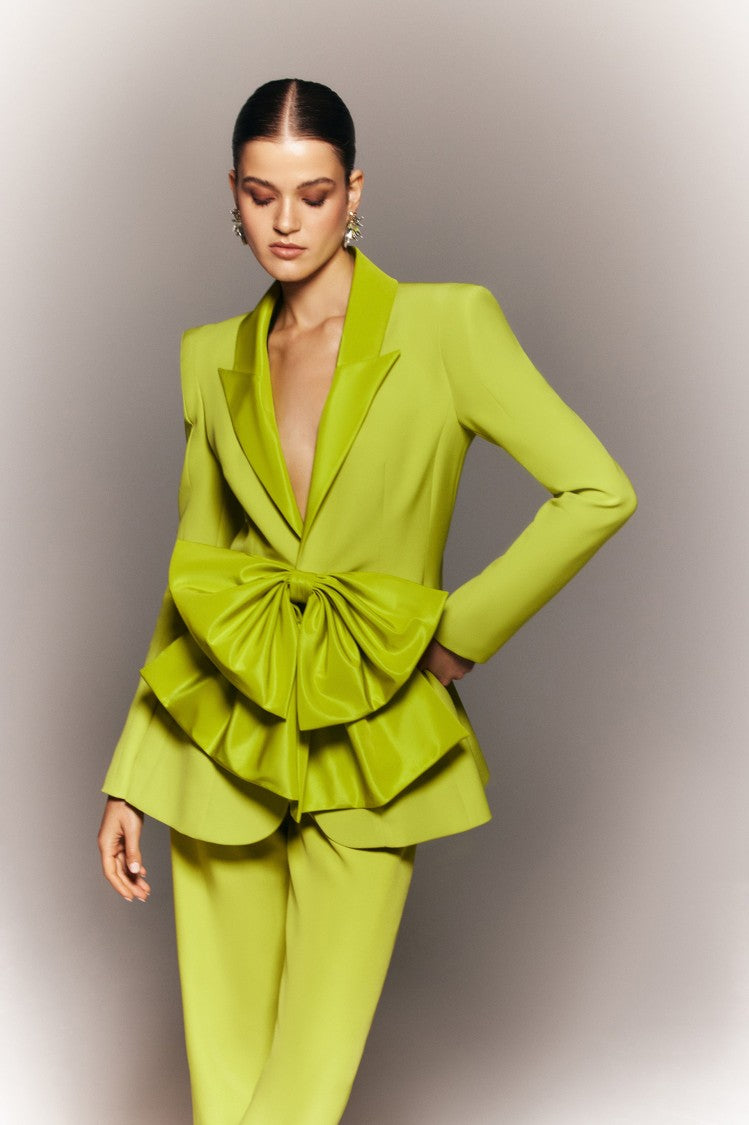 Crepe Tailored Jacket With Taffeta Collar