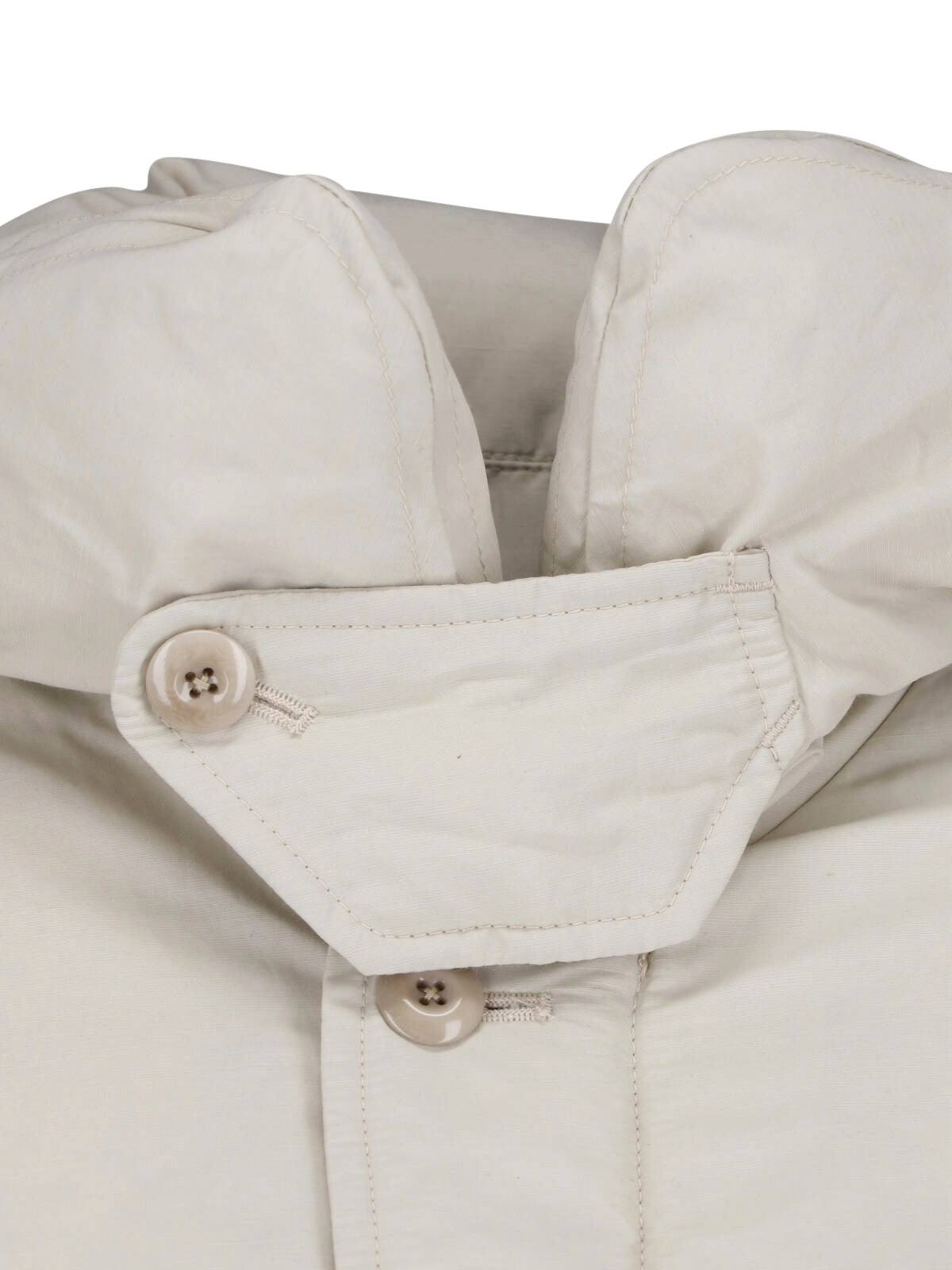 Neutral High Padded Collar Cropped Jacket