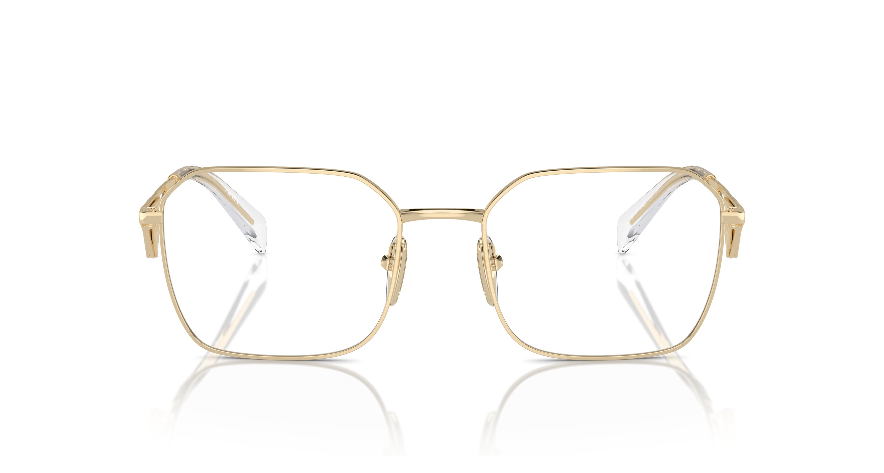 0pr A51v Geometric Metal Frame Gold Sunglasses
