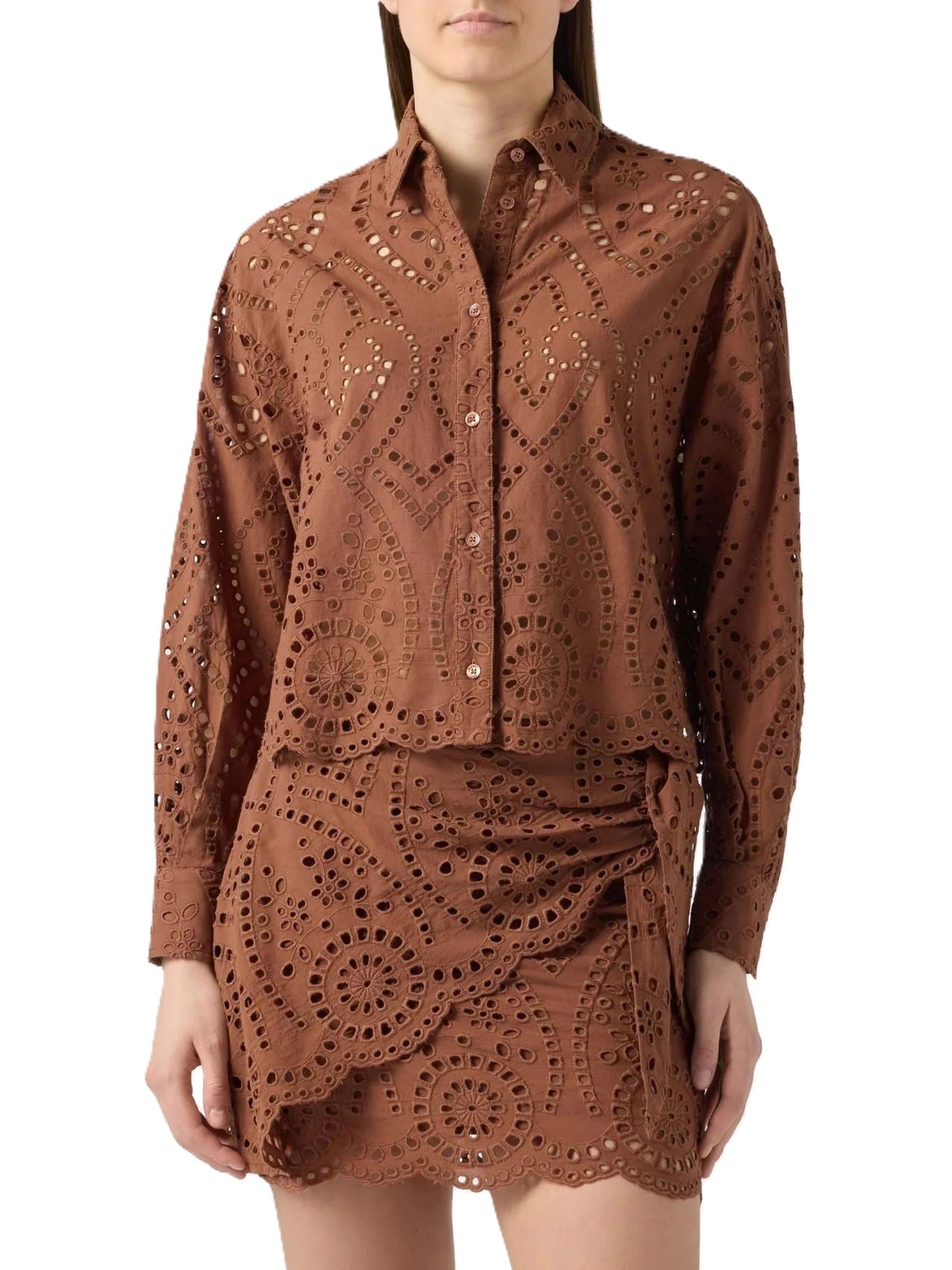 Intricate Eyelet Embroidery Two-Piece Set