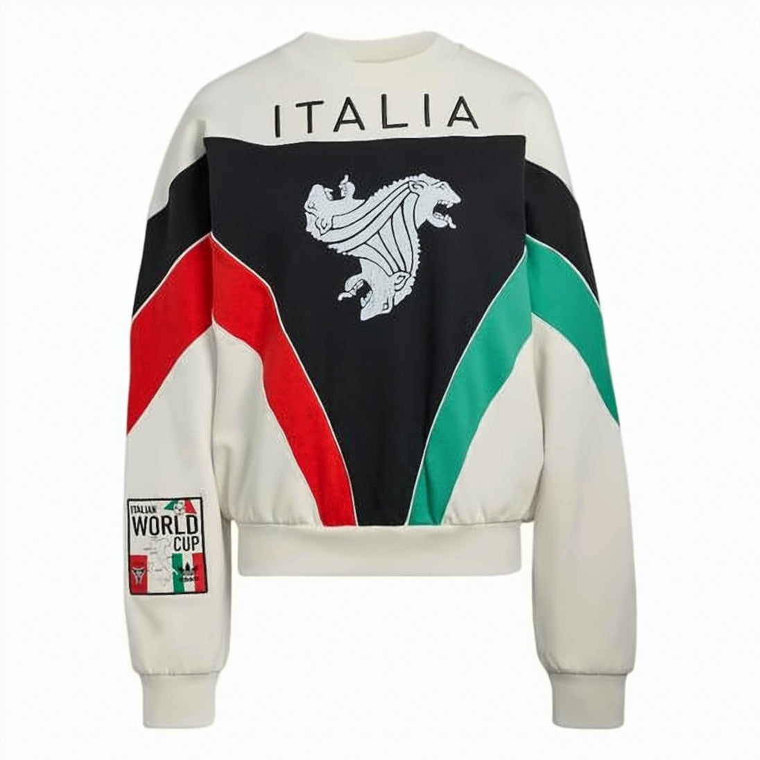 Color-Block Long-Sleeve Shirt with Italic Emblem
