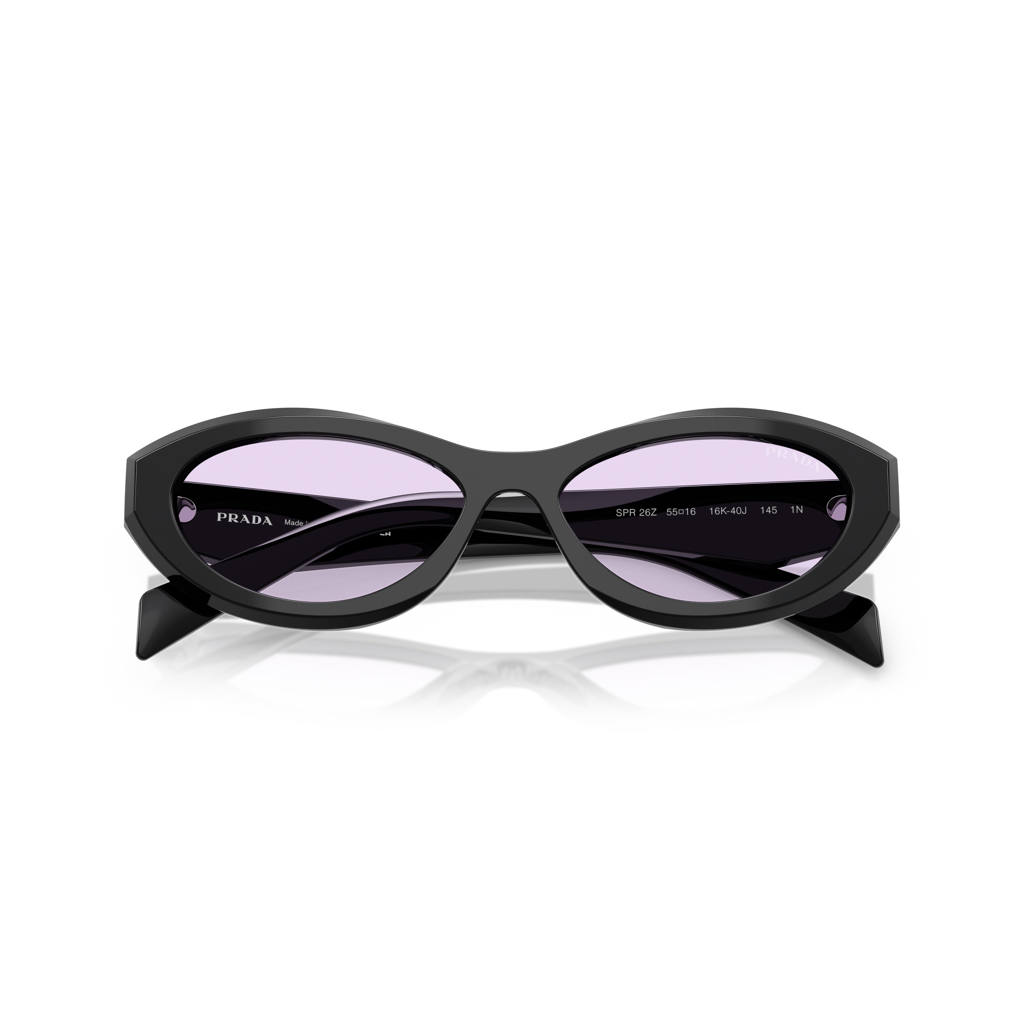 0pr 26zs Oval Black Acetate Sunglasses