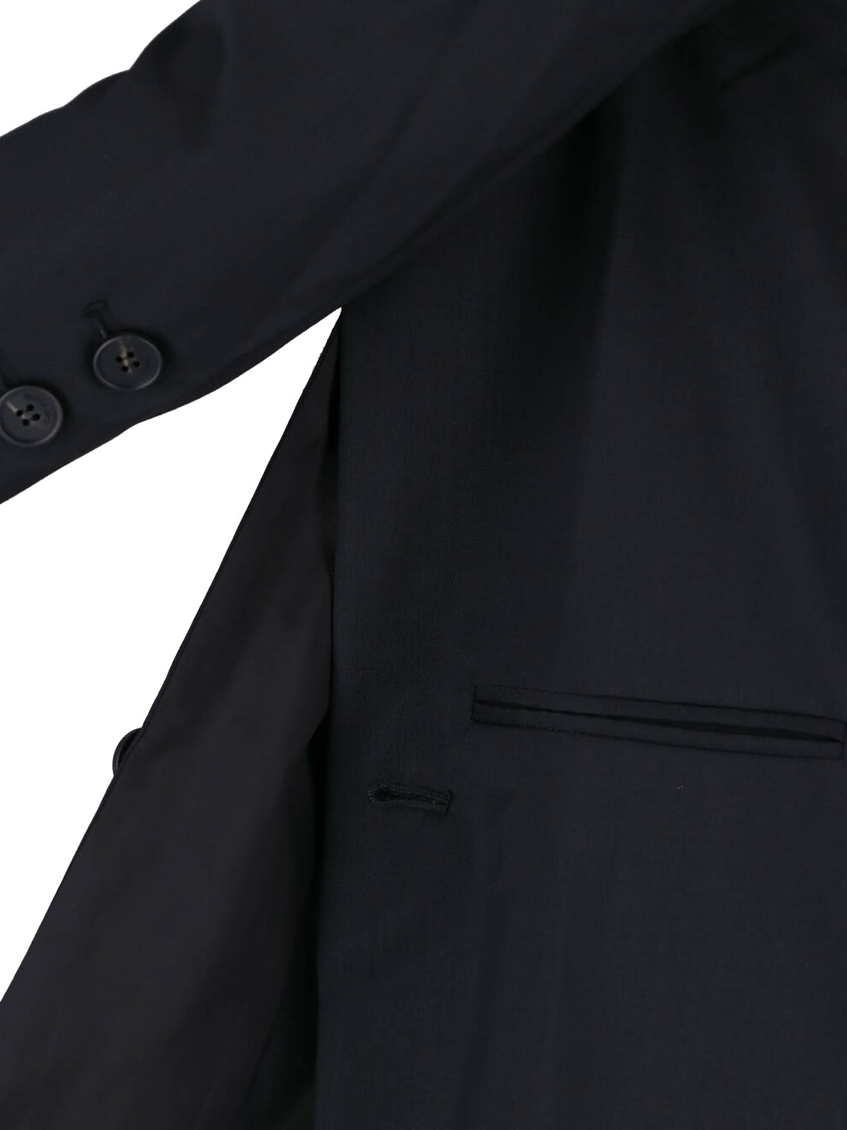 Black Beatrice Double-Breasted Virgin Wool Blazer