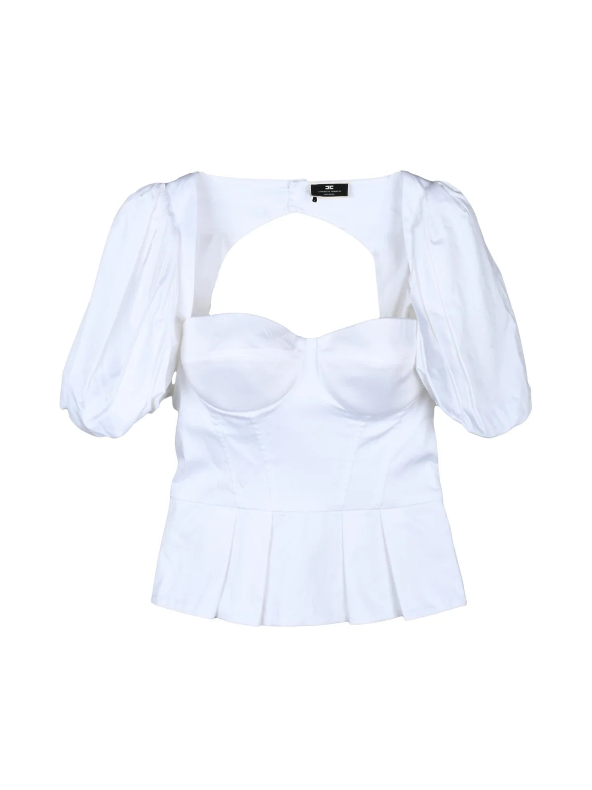 White Cotton Elastane Women Bustier Top