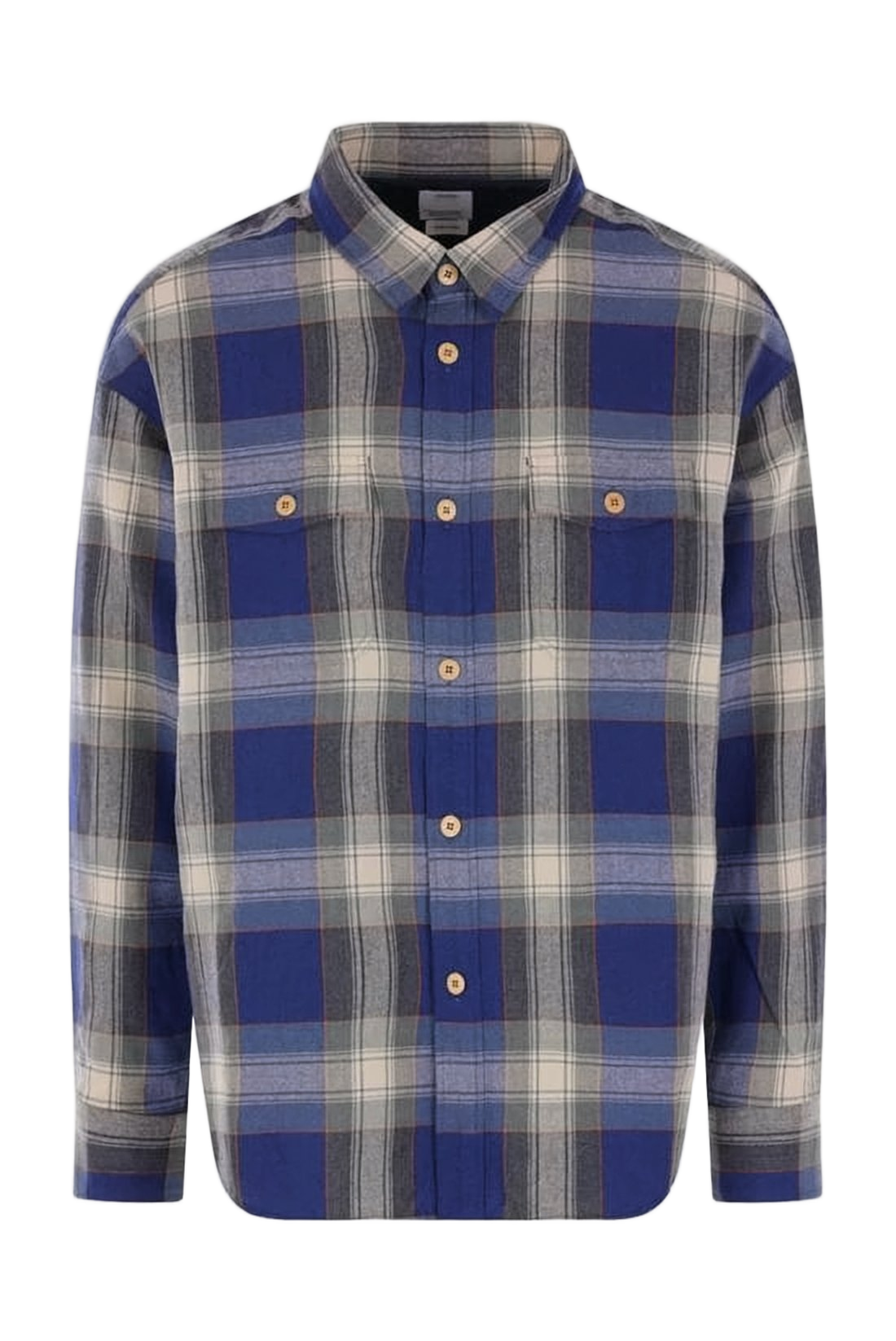 Plaid Long-Sleeve Shirt with Button-Down Front