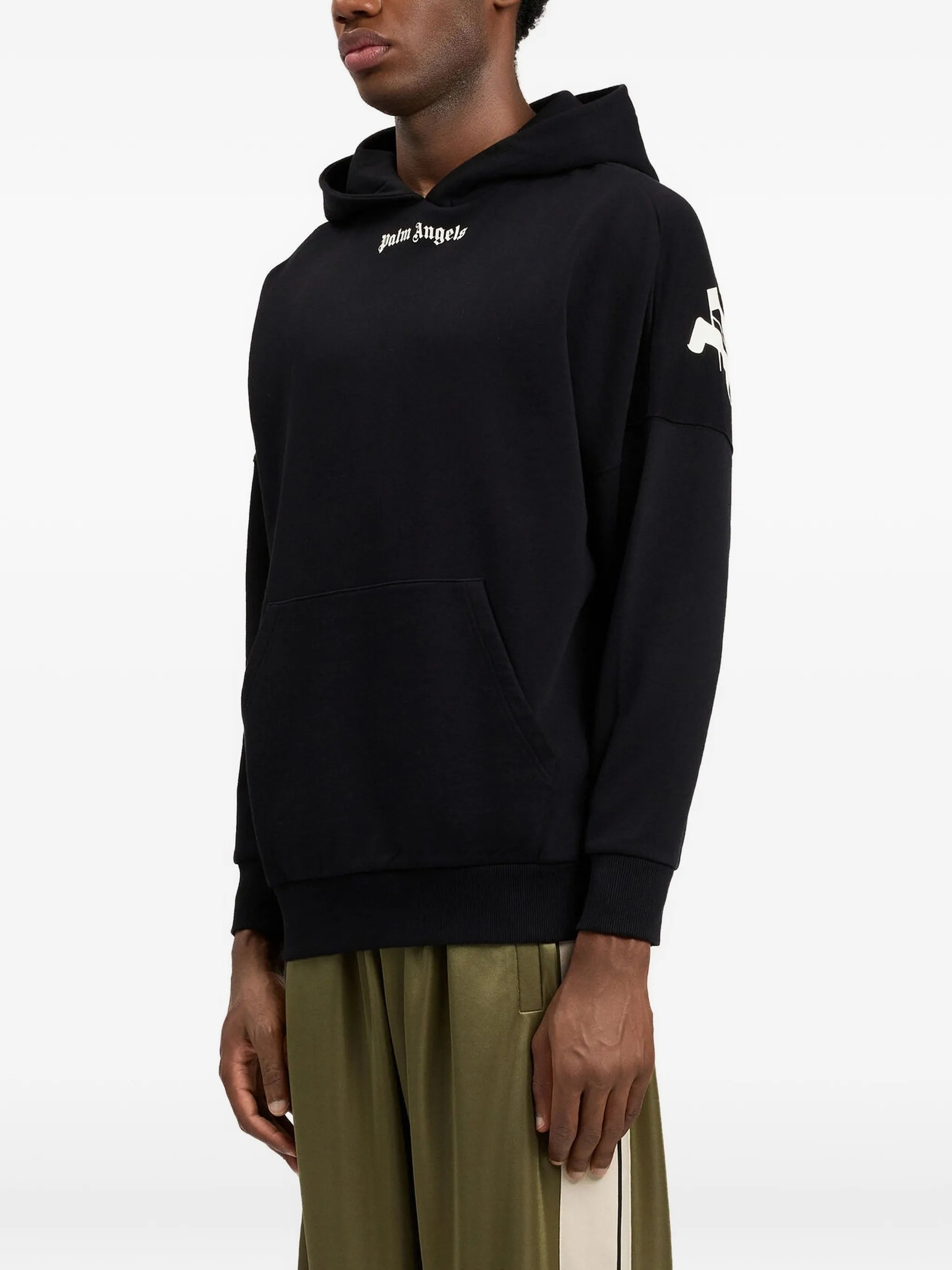 Black Classic Logo Over Cotton Hoodie