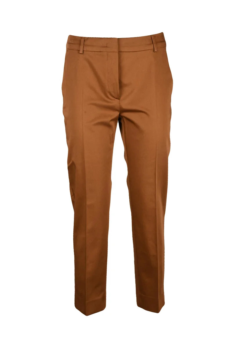 Cotton Stretch Trousers - Rust