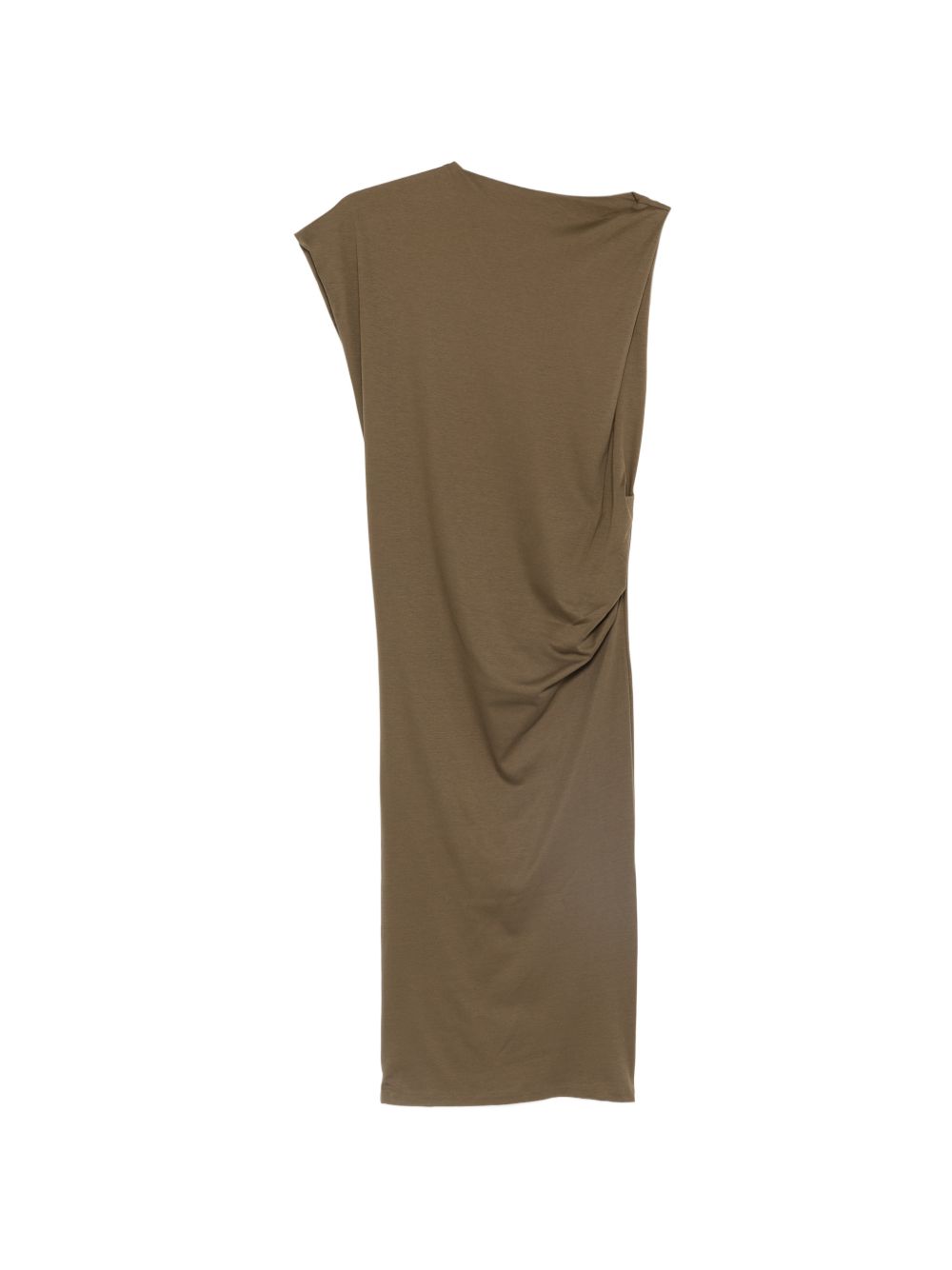 Asymmetrical Brown Midi Dress