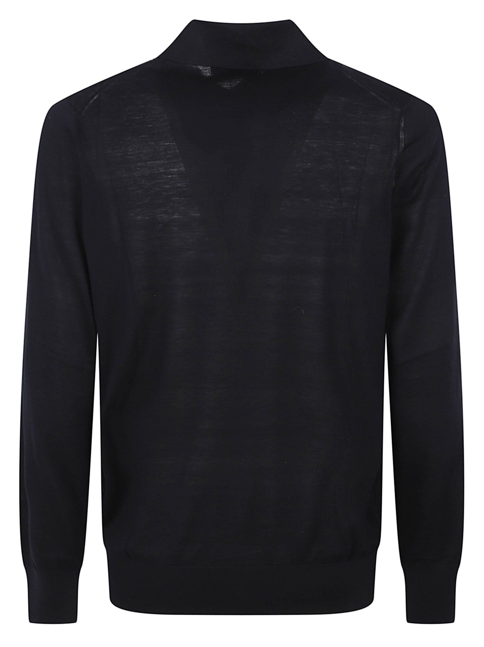 Long-Sleeved Button-Up Top In Deep Blue