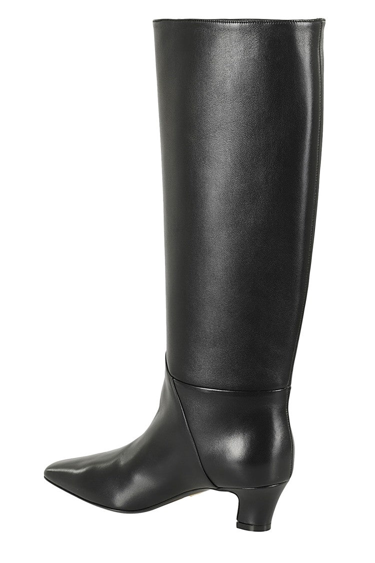 Knee-High Nappa Boots With Square Toe