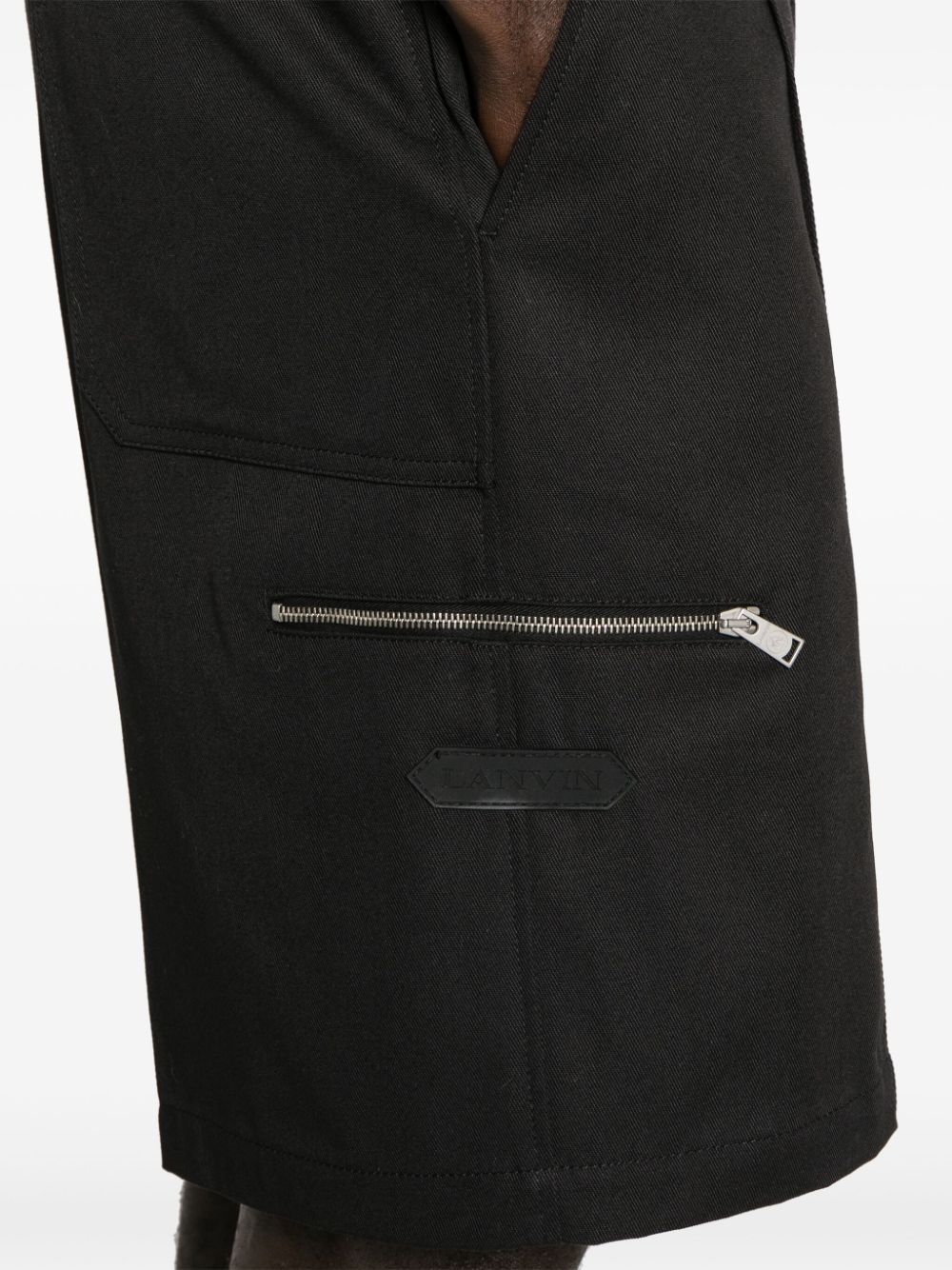 Cotton Twill Black Shorts