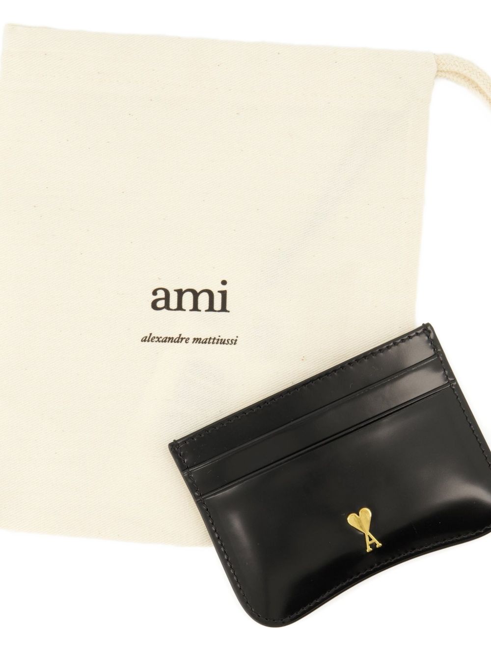 Square-Shaped Black Wallet With Card Slots