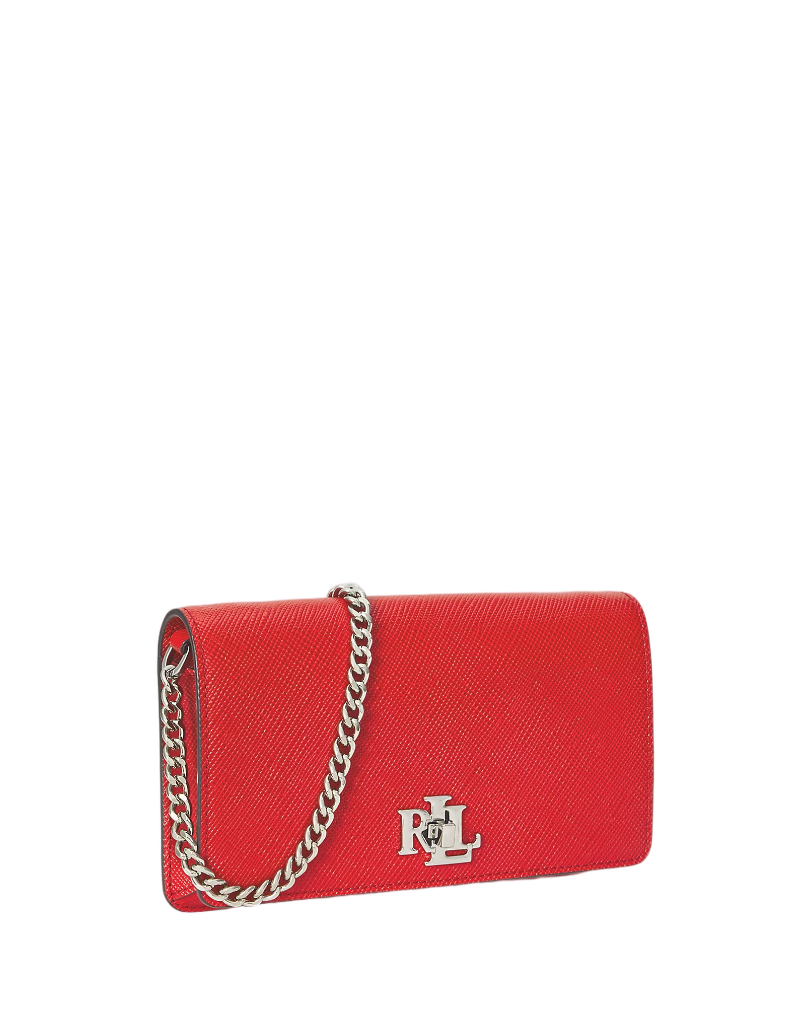 Textured Leather Phone Case In Bright Vermillion